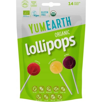 Yumearth BIOkyselé lízátka s vitamínemC bez lepku 14 ks 87 g