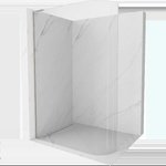 Mexen Kioto-R L закръглен параван за душ Walk-in 100 x 200 см, прозрачен, четкан никел - 800-100-103-97-06 (800-100-103-97-06)
