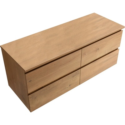 CERANO - Koupelnová skříňka Carole + deska pod umyvadlo Navira Slim - 18 mm - dub medový - 160x49,8x46 cm