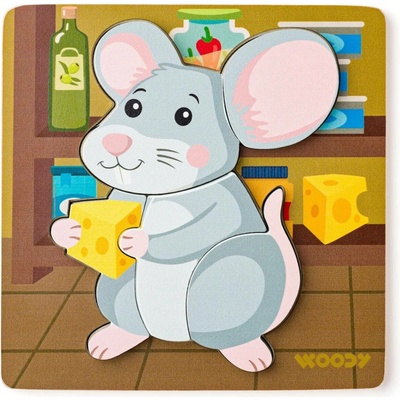 Woody Puzzle Baby myška