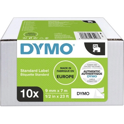 Dymo páska 2093096, čierny tlač/biely podklad, 7m, 9mm, 10ks v balení, cena za balenie, D1