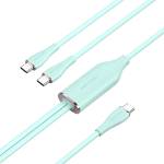 Vention USB-C 2.0/M - 2USB-C/M, (5A, силиконов, зелен), 1.5m, кабел