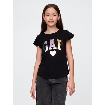 GAP Бебешка тениска с пайети GAP | Cheren | Момичешки | 160/164