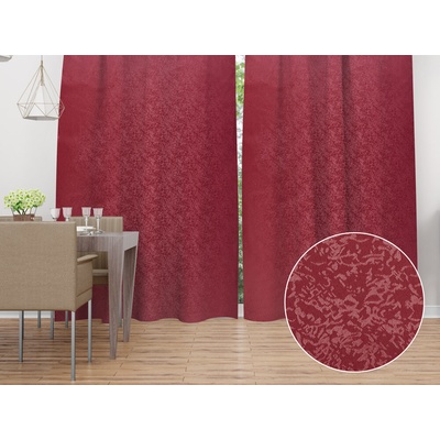 Biante Dekoračný záves TF-036 Venezia vínovo červený - š. 150 cm 150x140 cm
