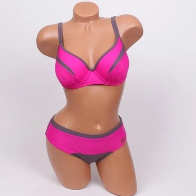 Дамски бански в розово и сиво - чашка b/c/d/e