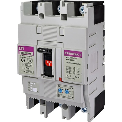 CB Elektro Istič kompaktný 3-pólový 160A 36kA Nastaviteľný Rada:EB2 (ETI)