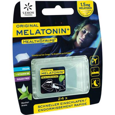 Lemon Pharma Мелатонин 0.75 mg + Витамин B6 0.5 mg - Бързо заспиване и спокоен сън, 24 ментови ленти (800250 LP)