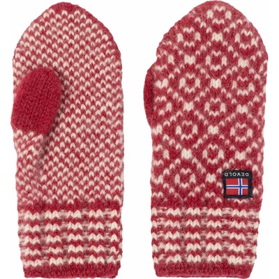 Devold Svalbard mitten hindberry/offwhite