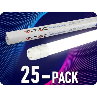 V-TAC LED trubica T8, 20W, 2100lm, G13, nano plast, 150cm/25-PACK! Denná biela