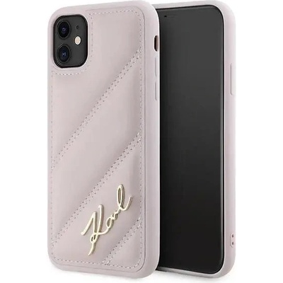 KARL LAGERFELD Кейс Karl Lagerfeld Diagonal Quilted Script за iPhone 11 / Xr, розов (3666339252403)