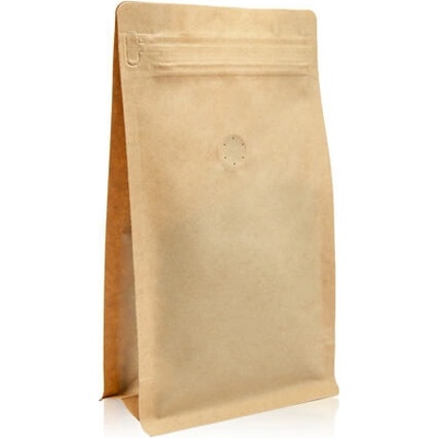 Sáček s plochým dnem | kraft papír | POCKET ZIP | ventil obsah 500g (160 x 270 + 75 mm)