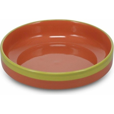 Zelený/oranžový hlboký kameninový tanier ø 21 cm Duo – ONA