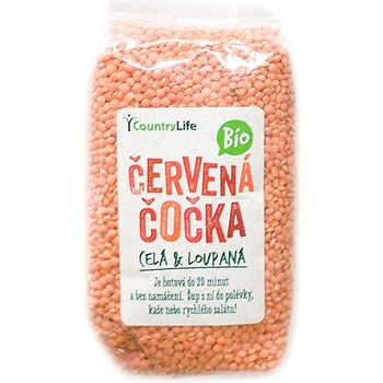 Country Life Čočka červená celá loupaná 0,5 kg
