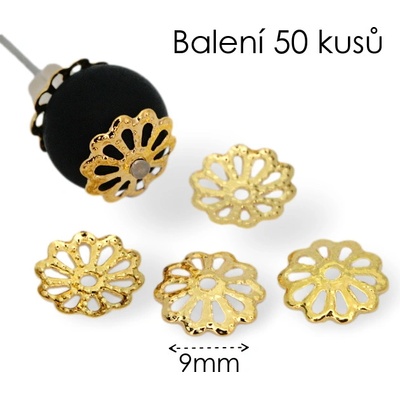 Zlatý kaplík, 9mm (50ks) – Zboží Dáma