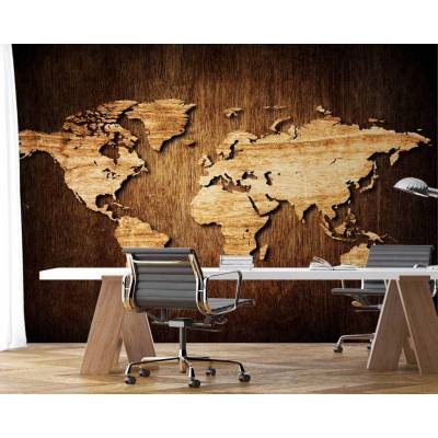 Gario Fototapeta Mapa sveta na dreve Materiál: Vliesová, rozmery 200 x 140 cm