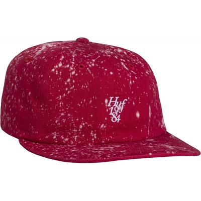 HUF SPLATTERED BLEACH CURVED VISOR Red