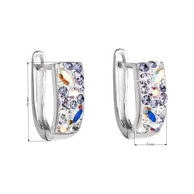 Evolution Group stříbrné s krystaly Crystals from Swarovski Violet 31123.3 Violet