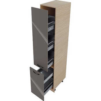 Image 1 of ИРИМ Колонен кухненски шкаф с пет рафта МФ-Антрацит гланц-05-65 40 см