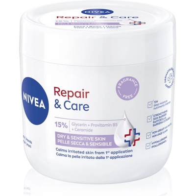 Nivea Repair & Care Sensitive подхранващ регенериращ крем за суха и чувствителна кожа 400ml