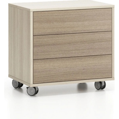 Plan Layers na kolečkách krátký 3 zásuvky 600 x 400 x 575 mm dub přírodní + dub mořený – Zbozi.Blesk.cz