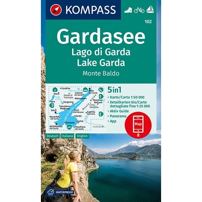 Lago di Garda, Gardasee, Monte Baldo (Kompass - 102) - turistická mapa