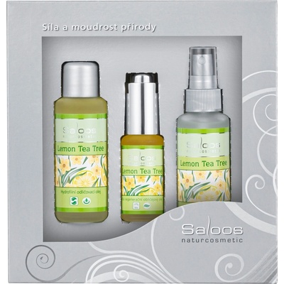 Saloos Lemon Tea Tree Hydrofilní odličovací olej +50 ml +Květinová pleťová voda 50 ml +Bio regenerační obličejový olej 20 ml dárková sada