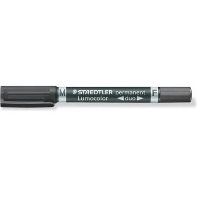 STAEDTLER Алкохолен маркер, 0, 6/1, 5 мм, заострен, с два края, STAEDTLER "Lumocolor duo 348", черен 348-9 (348-9)