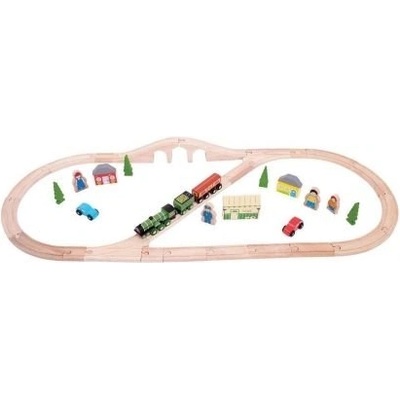 Bigjigs Toys - Дървен влаков комплект - Летящият шотландец