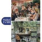 Grafika Art Puzzle - Puzzle 2x500 The Art of Auguste Renoir : Le Déjeuner des Canotiers - La Grenouillère The Art of Auguste Renoir : Le Déjeuner des Canotiers - La Grenouillère - 500 piese