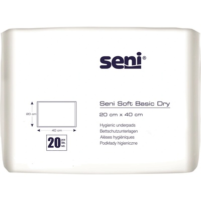 Seni Soft Basic Dry jednorazové podložky na inkontinenciu 20 x 40 cm 20 ks