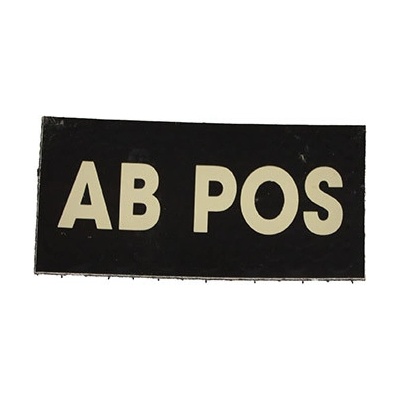 MILITARY RANGE Nášivka IFF IR krevní skupina VELCRO AB POS ČERNÁ
