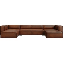 Windsor & Co Sofas kožená rohová pohovka do U Madame Koňakovo hnedá