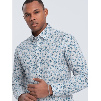 Ombre Clothing Сива мъжка риза с шарки Ombre Clothing Ombre Clothing | Siv | МЪЖЕ | S