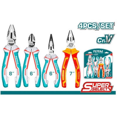 TOTAL Комплект клещи, High leverage, CrV, 4 части, TOTAL IND THT2K0456 (TL IND THT2K0456)