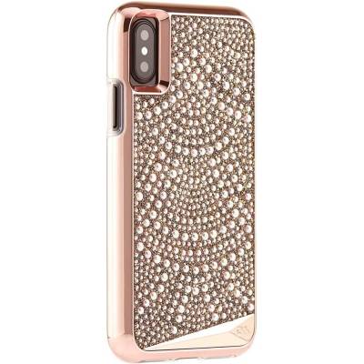 Case-Mate Brilliance Case - кейс с висока защита и кристали за iPhone XS, iPhone X (златист)