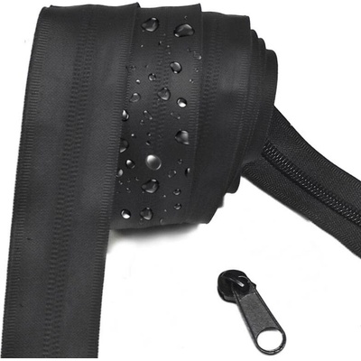 Voděodolný zip spirálový černý 5 mm, metráž