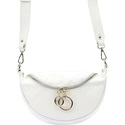 Gregorio L20033 kožená crossbody so zlatými doplnkami biela