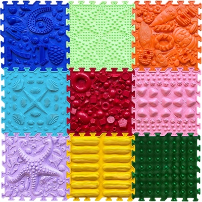 OrtoNature Masážní ortopedické podložky set 9 ks Duhová melodie