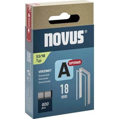 Novus | Spony A typ 53 pro ruční, elektrické a pneumatické sponkovačky Délky: 18 mm, Velikost balení: 800 ks