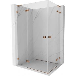 Mexen Lunar L Duo лява душ кабина с врата 105 x 75 см, прозрачна, розово злато - 834L-105L-075P-60-00 (834L-105L-075P-60-00)