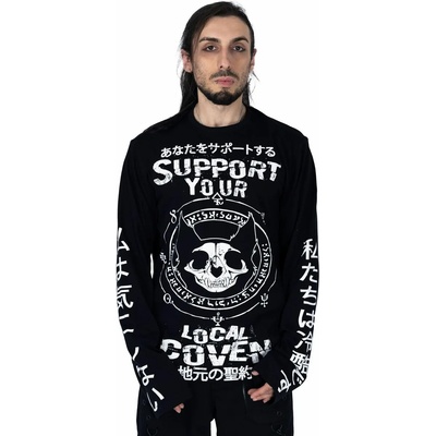 HEARTLESS мъжка тениска с дълъг ръкав heartless - support your coven - ЧЕРЕН - poi1068