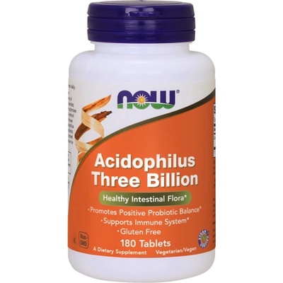 NOW Acidophilus Three Billion [180 Таблетки]