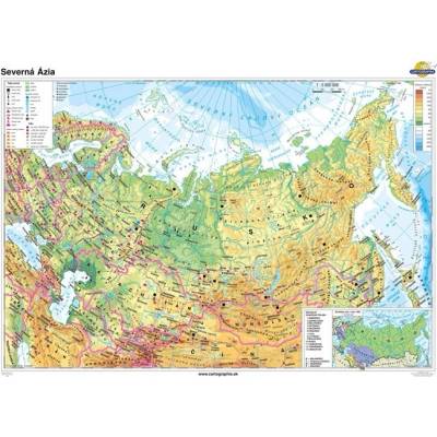 Cartographia Severná Ázia (140x100 cm – 1:5900000), nástenná, fóliovaná, lištovaná
