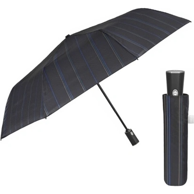 Мъжки автоматичен Open-Close чадър Perletti Time 26397, Тъмносин/райе