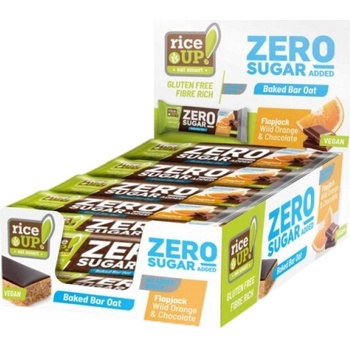 RiceUP! Flap Jack Zero Sugar Bar | with Chocolate Coating [12 x 70 грама] Тъмен шоколад с портокал