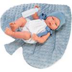 Asi Dolls Кукла Asi Dolls - Бебе Пабло, с бял гащеризон и синя възглавница листо, 43 cm (0367961)