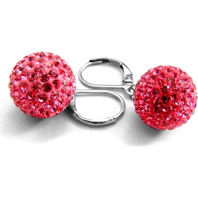 Steel Jewelry náušnice růžové koule z chirurgické oceli NS090125