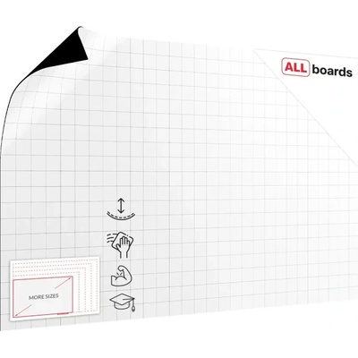 ALLboards Magnetická fólie se čtverečkovým potiskem – stíratelná, 145 × 95 cm