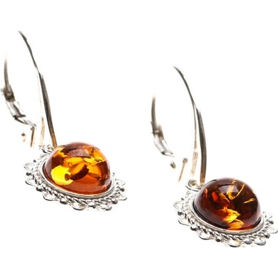REBLAN Strieborné náušnice s jantárom ELORA RENU249