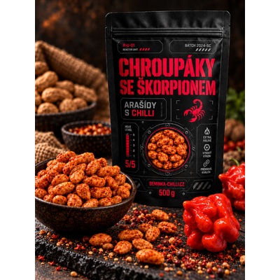Seminka-chilli.cz Chroupáky MAXI Trinidad Scorpion chilli arašídy 500 g
